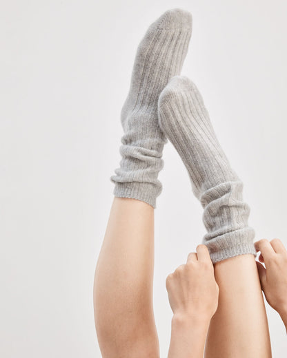 CASHMERE BLEND RIBBED SOCKS
