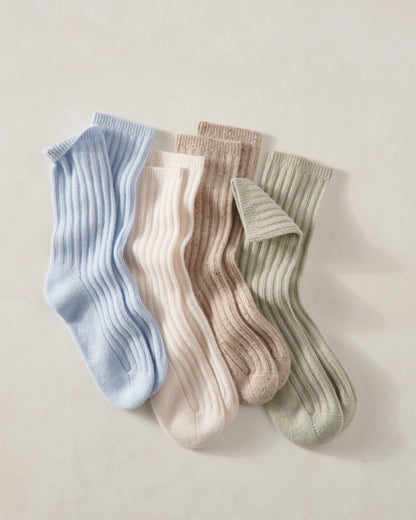 CASHMERE BLEND RIBBED SOCKS