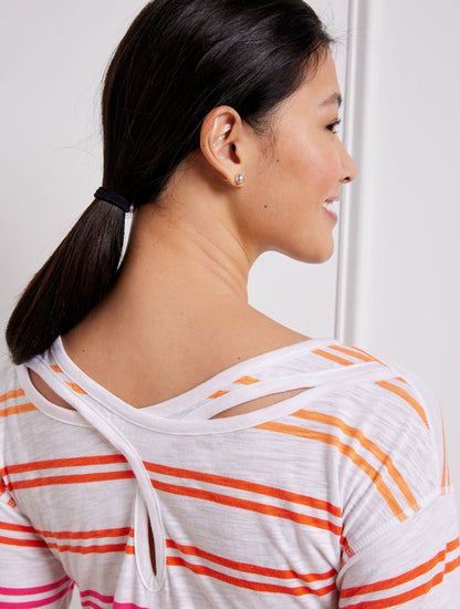 CROSS BACK TOP - BASHFUL STRIPE