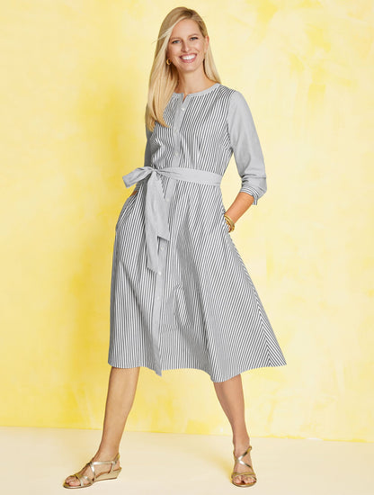 BELTED SHIRTDRESS - DAISY STRIPE