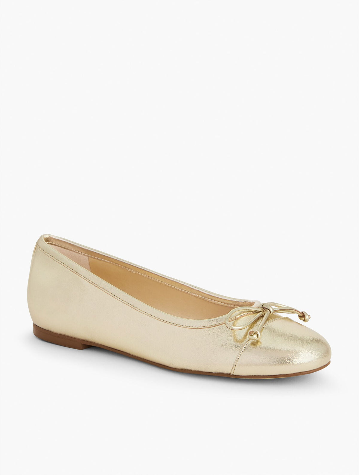 BLAIR CAP TOE METALLIC NAPPA BALLET FLATS