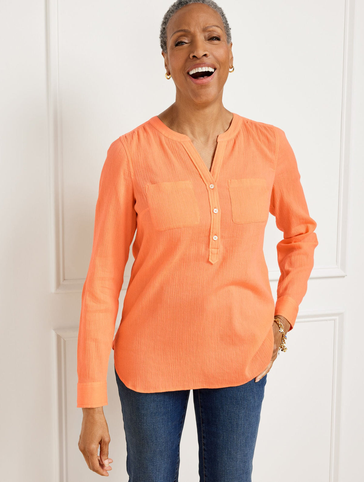 GAUZE BAND COLLAR POPOVER