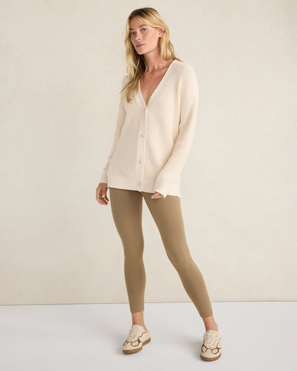 ORGANIC COTTON SHAKER STITCH CARDIGAN
