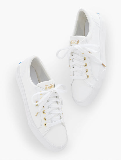 KEDS® JUMP KICK LEATHER SNEAKERS
