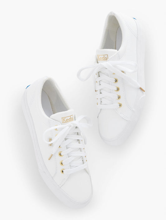 KEDS® JUMP KICK LEATHER SNEAKERS