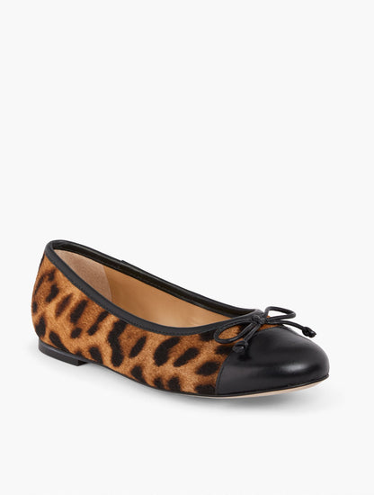 BLAIR CAP TOE BALLET FLATS - CALF HAIR LEOPARD
