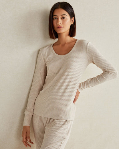 DRAPEY RIB KNIT TOP