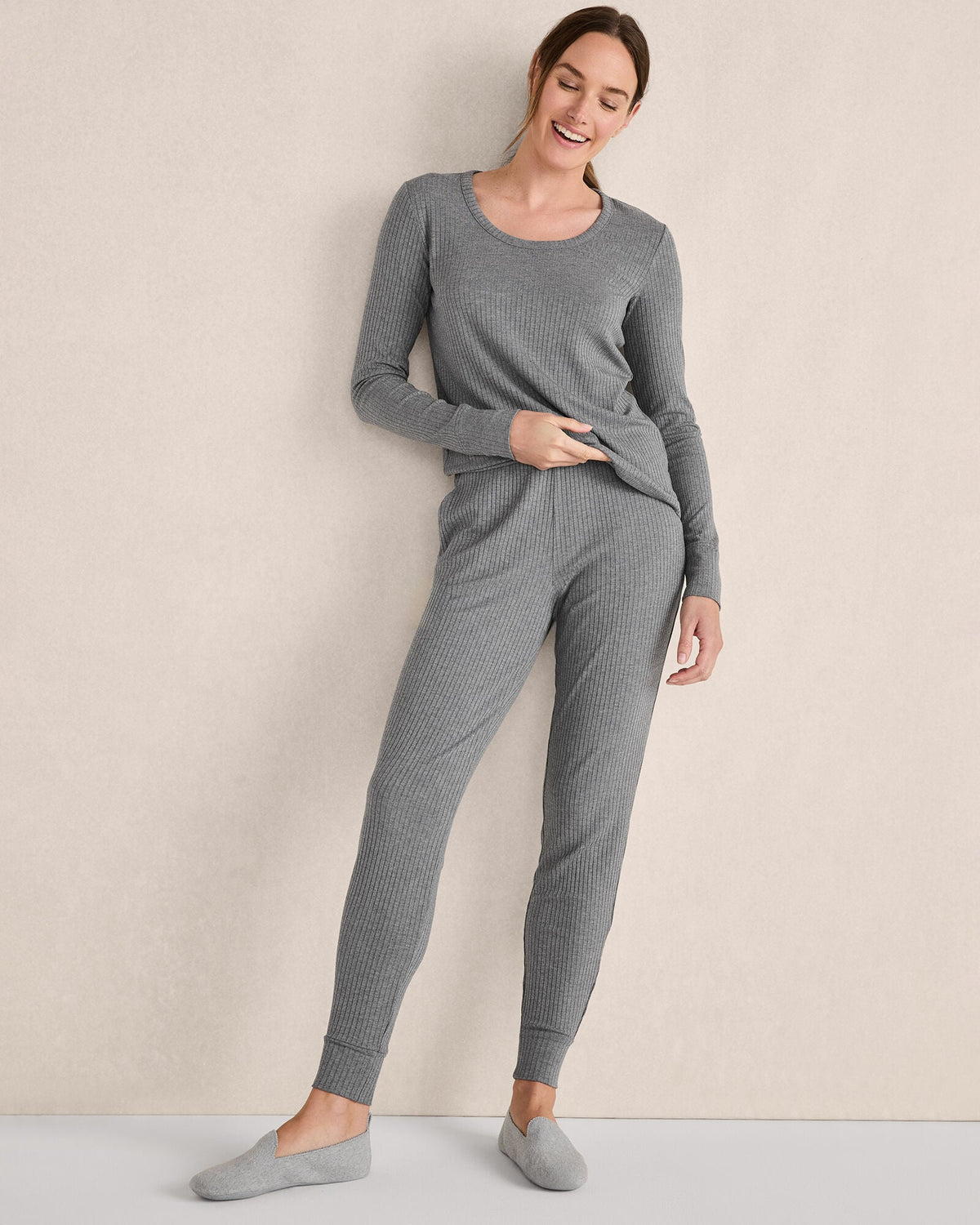 DRAPEY RIB KNIT TOP