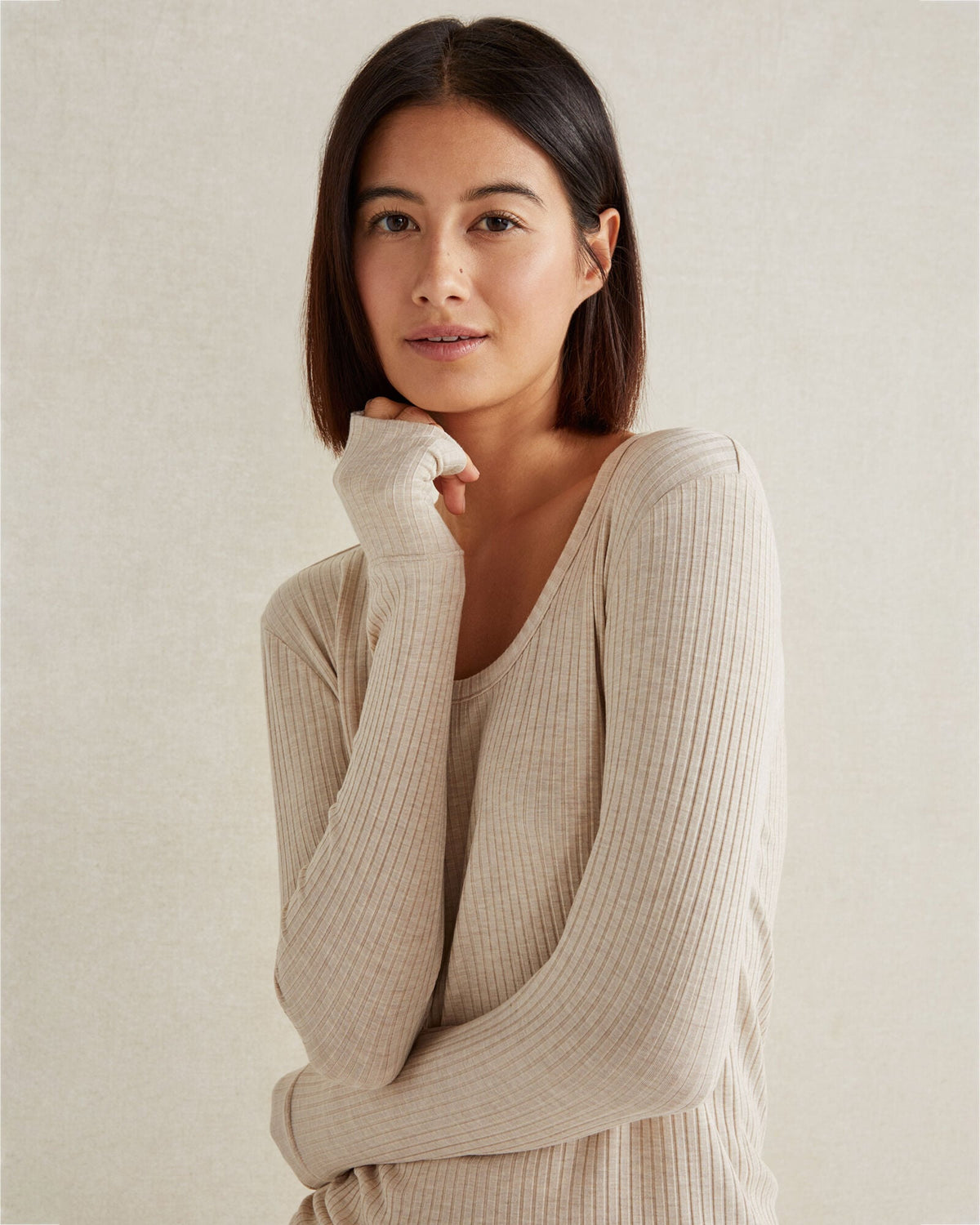 DRAPEY RIB KNIT TOP