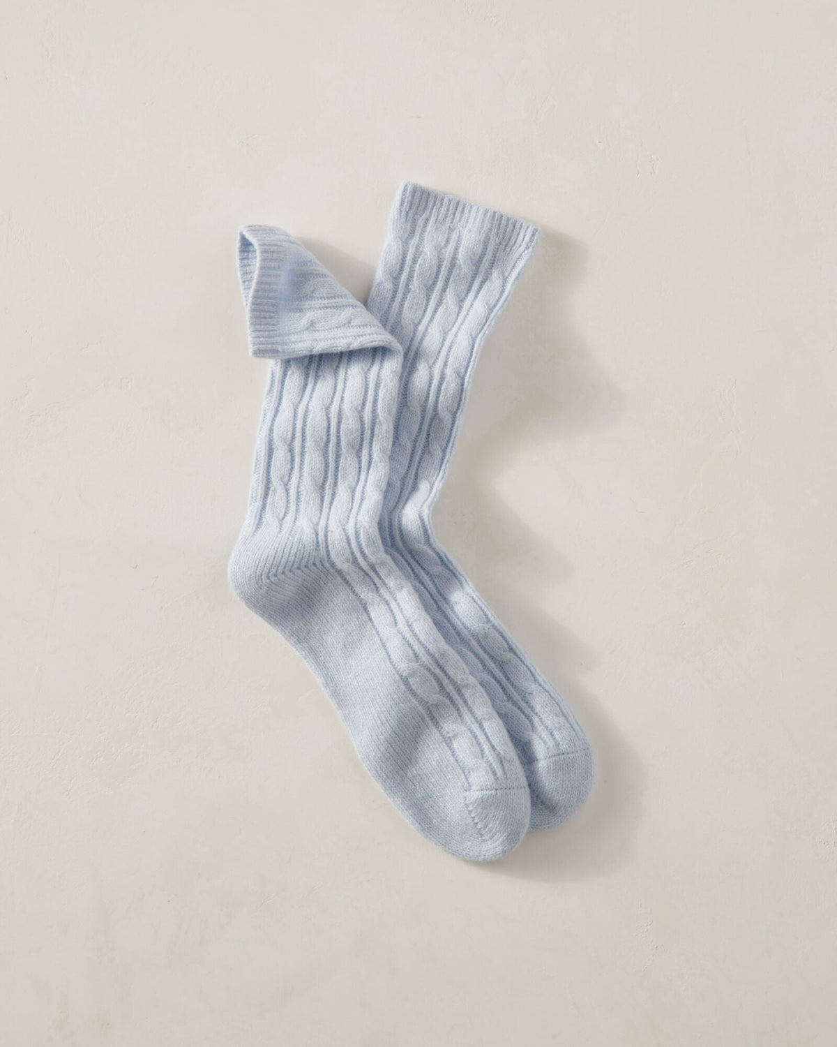 CASHMERE BLEND CABLE KNIT SOCKS