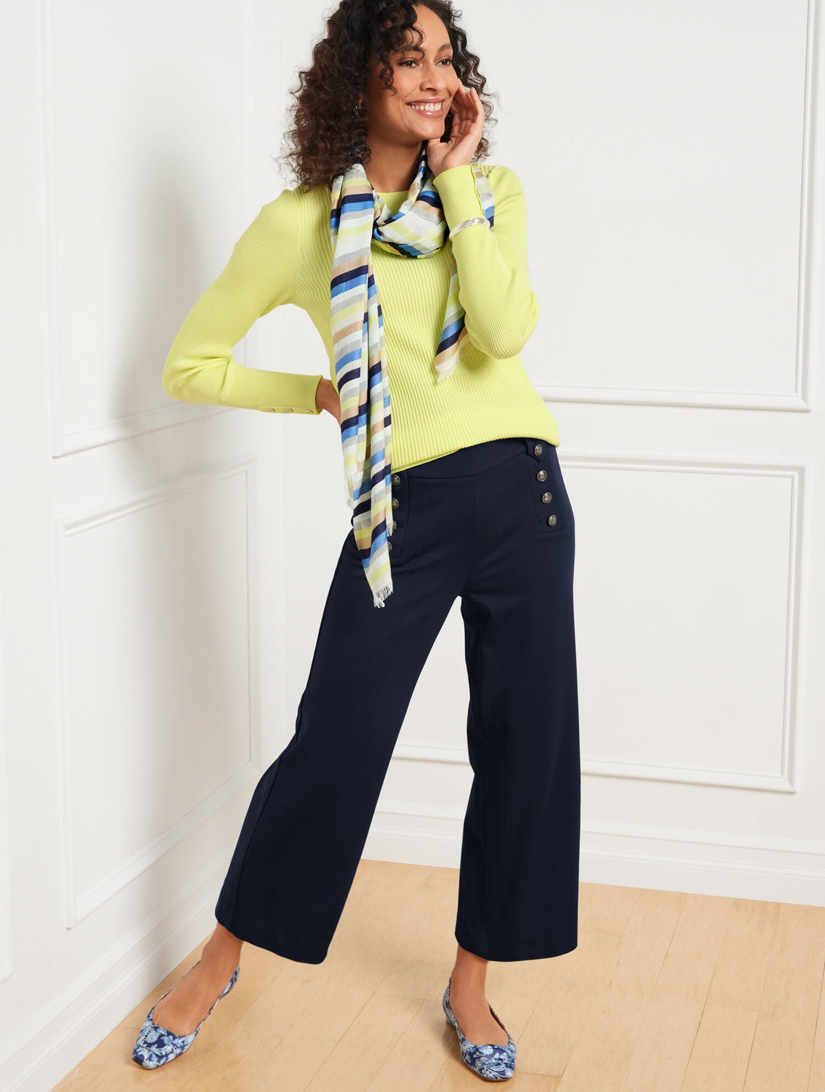 KNIT SAILOR CROP PANTS