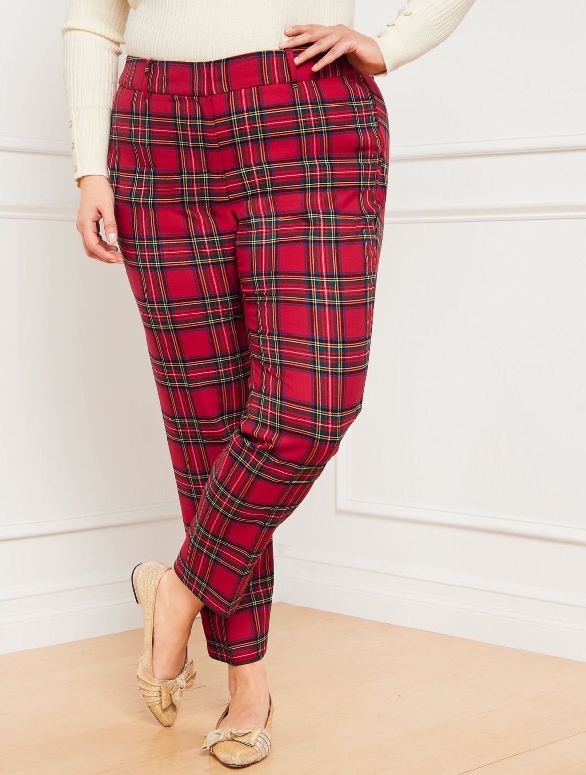 PLUS EXCLUSIVE TALBOTS HAMPSHIRE ANKLE PANTS - CELEBRATING PLAID