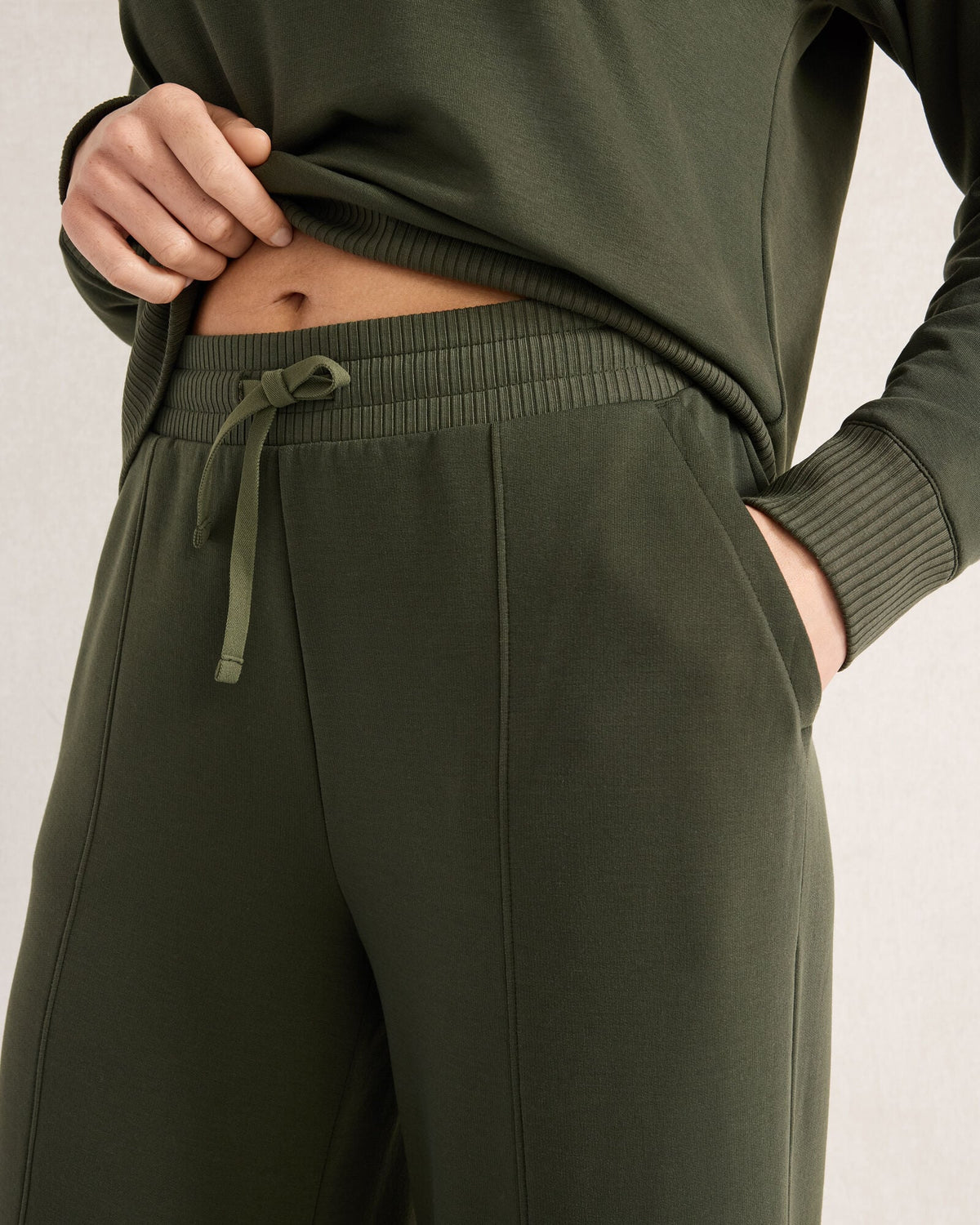 FLEECE WIDE LEG PANTS