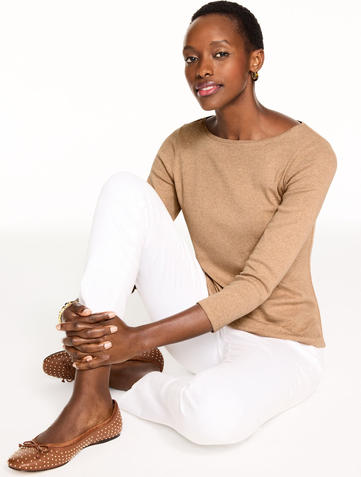 BATEAU NECK TEE - HEATHER