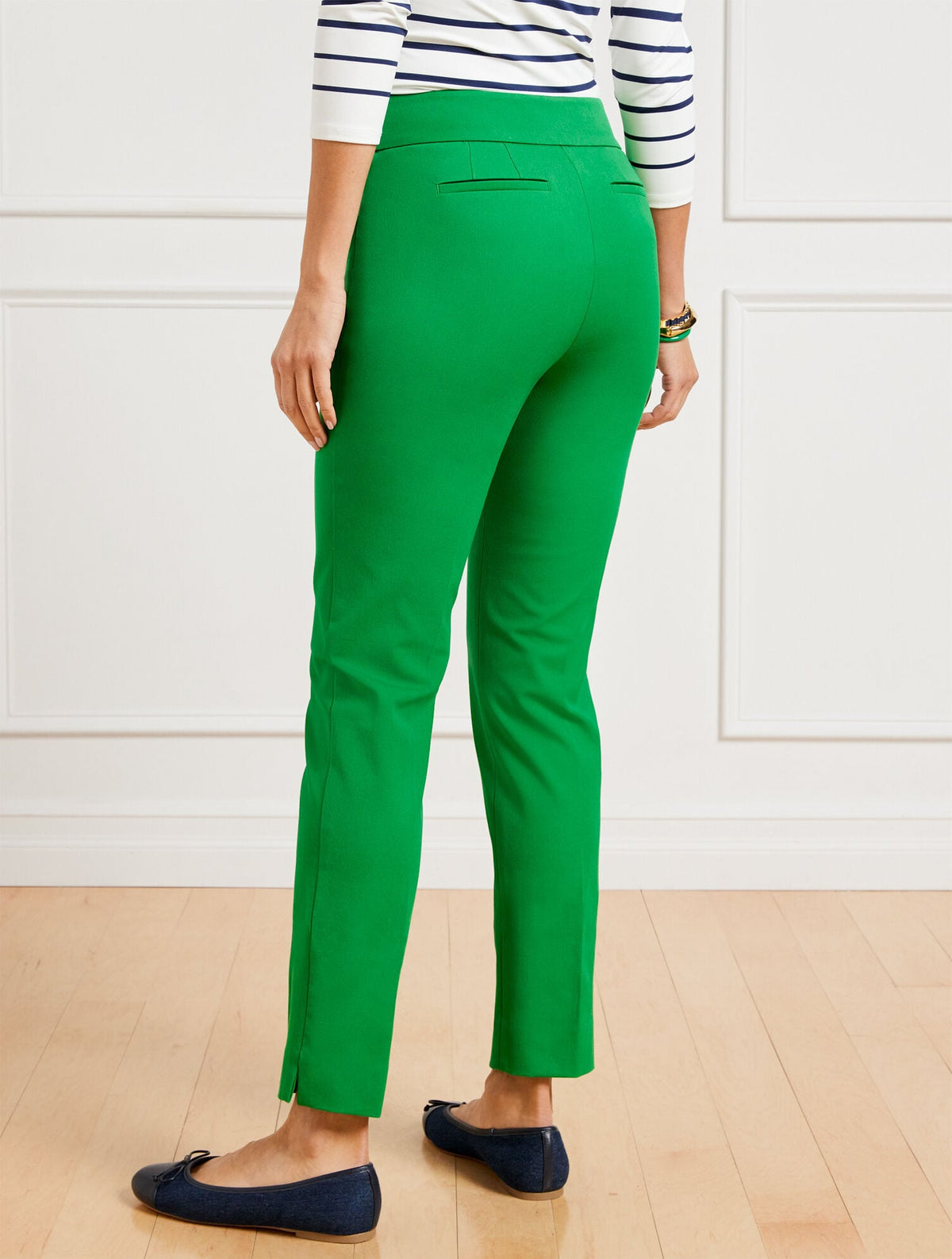 TALBOTS CHATHAM COTTON BI-STRETCH SLIM ANKLE PANTS