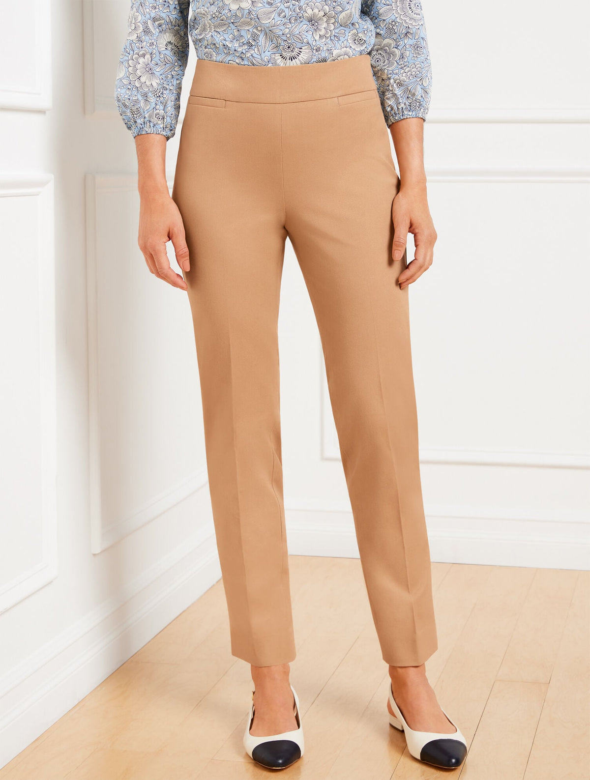 TALBOTS CHATHAM COTTON BI-STRETCH SLIM ANKLE PANTS