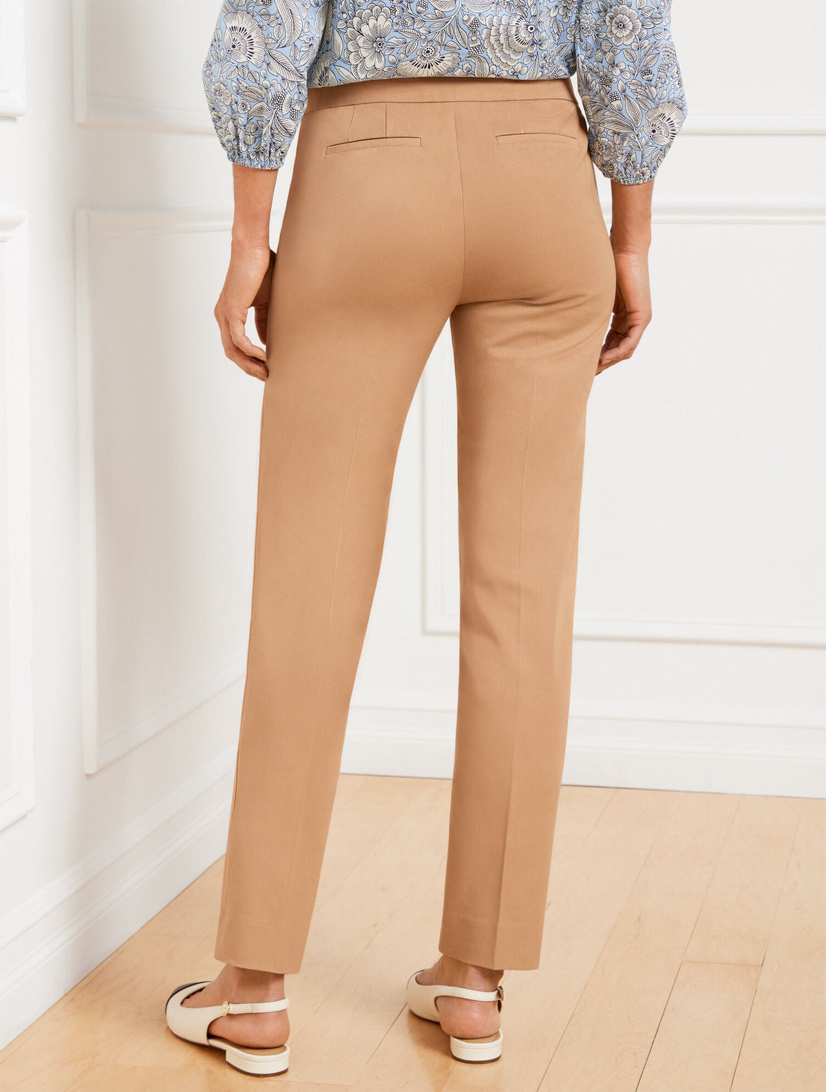 TALBOTS CHATHAM COTTON BI-STRETCH SLIM ANKLE PANTS