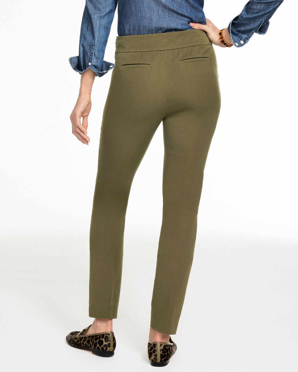 TALBOTS CHATHAM COTTON BI-STRETCH SLIM ANKLE PANTS