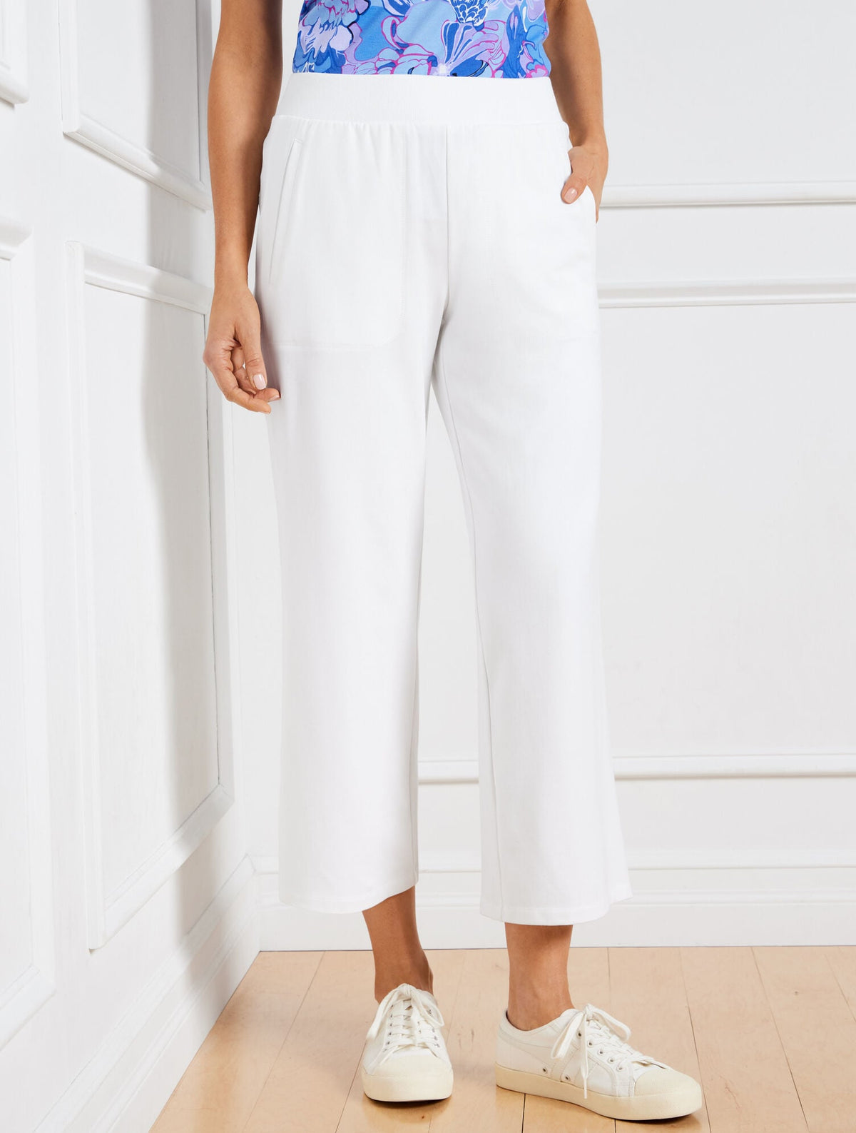 MODAL FRENCH TERRY WIDE CROP PANTS