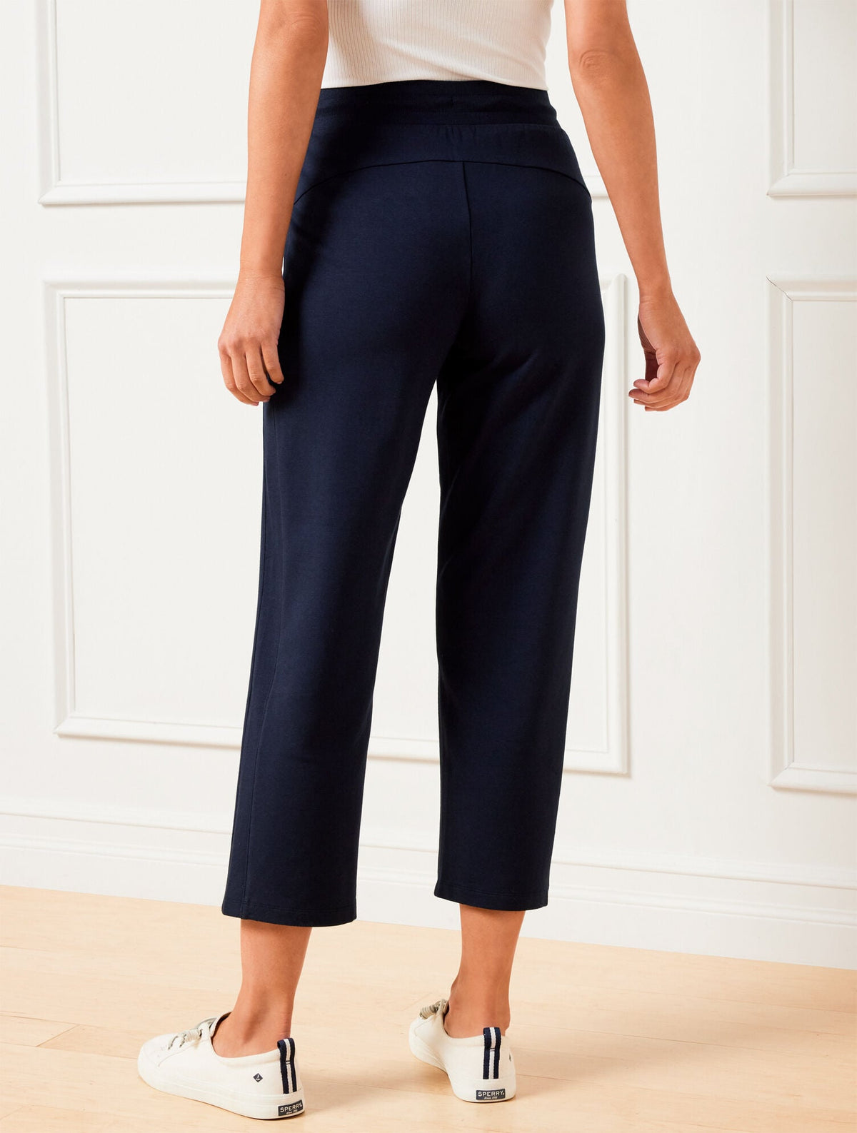 MODAL FRENCH TERRY STRAIGHT CROP PANTS