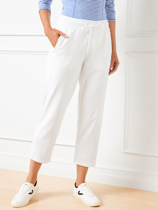 MODAL FRENCH TERRY STRAIGHT CROP PANTS