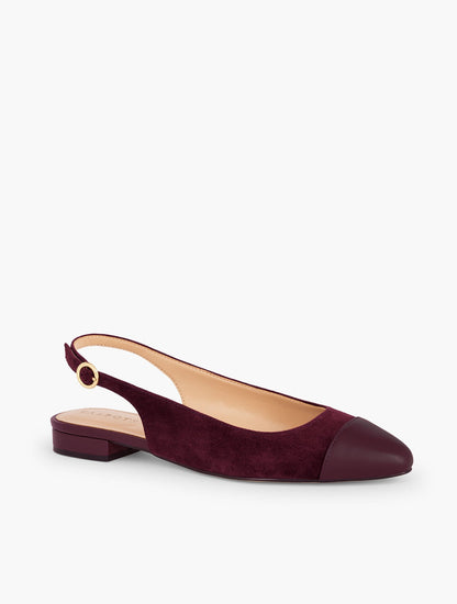 EDISON SUEDE NAPPA SLINGBACK FLATS