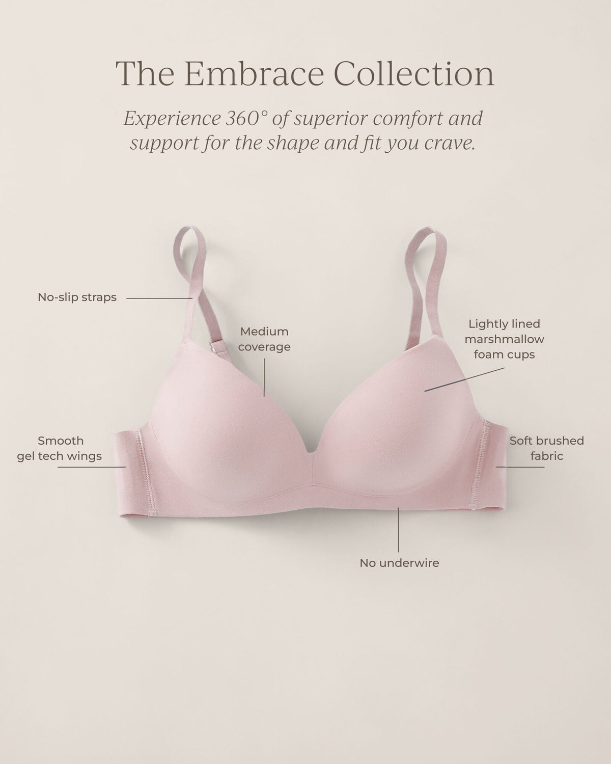 EMBRACE LIGHTLY-LINED NO-WIRE T-SHIRT BRA