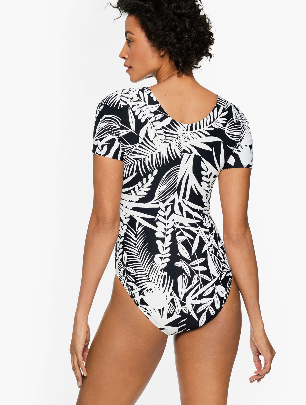 SUN OCEAN SAND SHORT SLEEVE ONE PIECE - SILHOUETTE FERNS