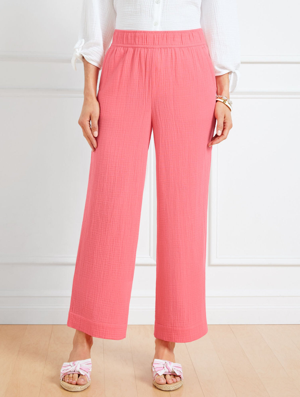 AIRY GAUZE WIDE LEG PANTS