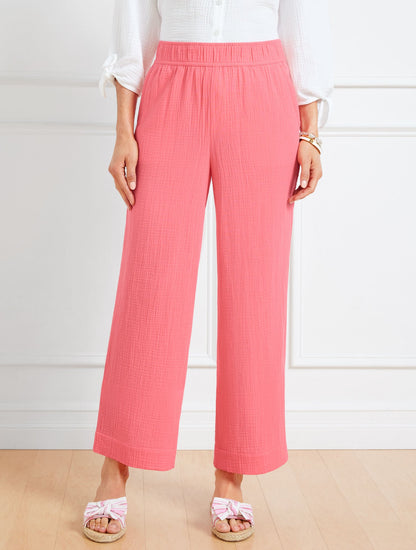 AIRY GAUZE WIDE LEG PANTS
