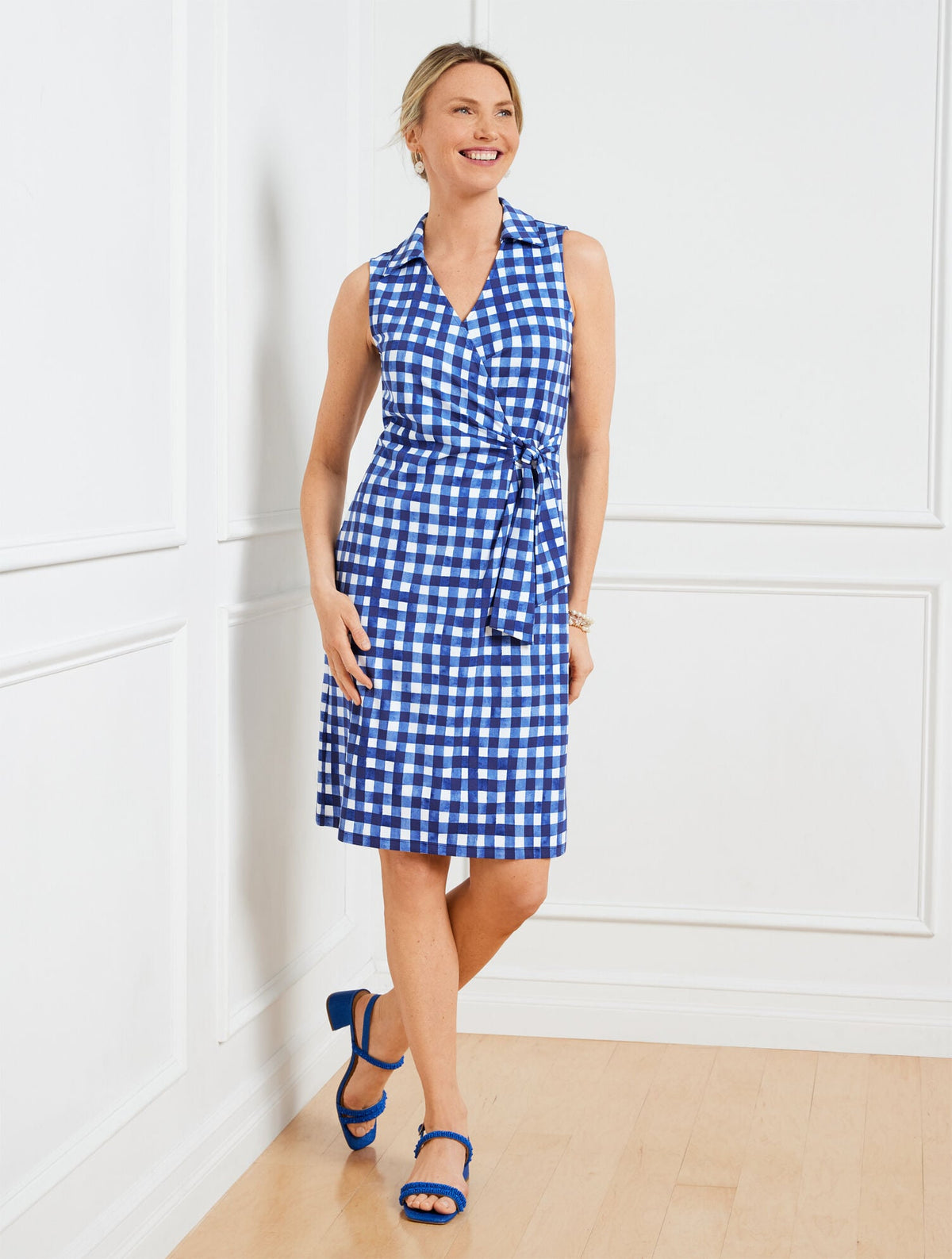 EFFORTLESS JERSEY KELLEY DRESS - GINGHAM