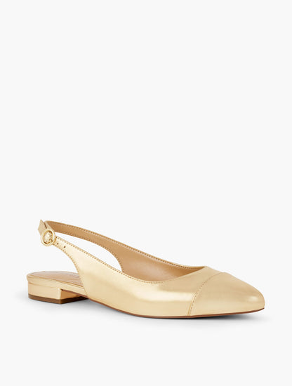 EDISON METALLIC LEATHER SLINGBACK FLATS