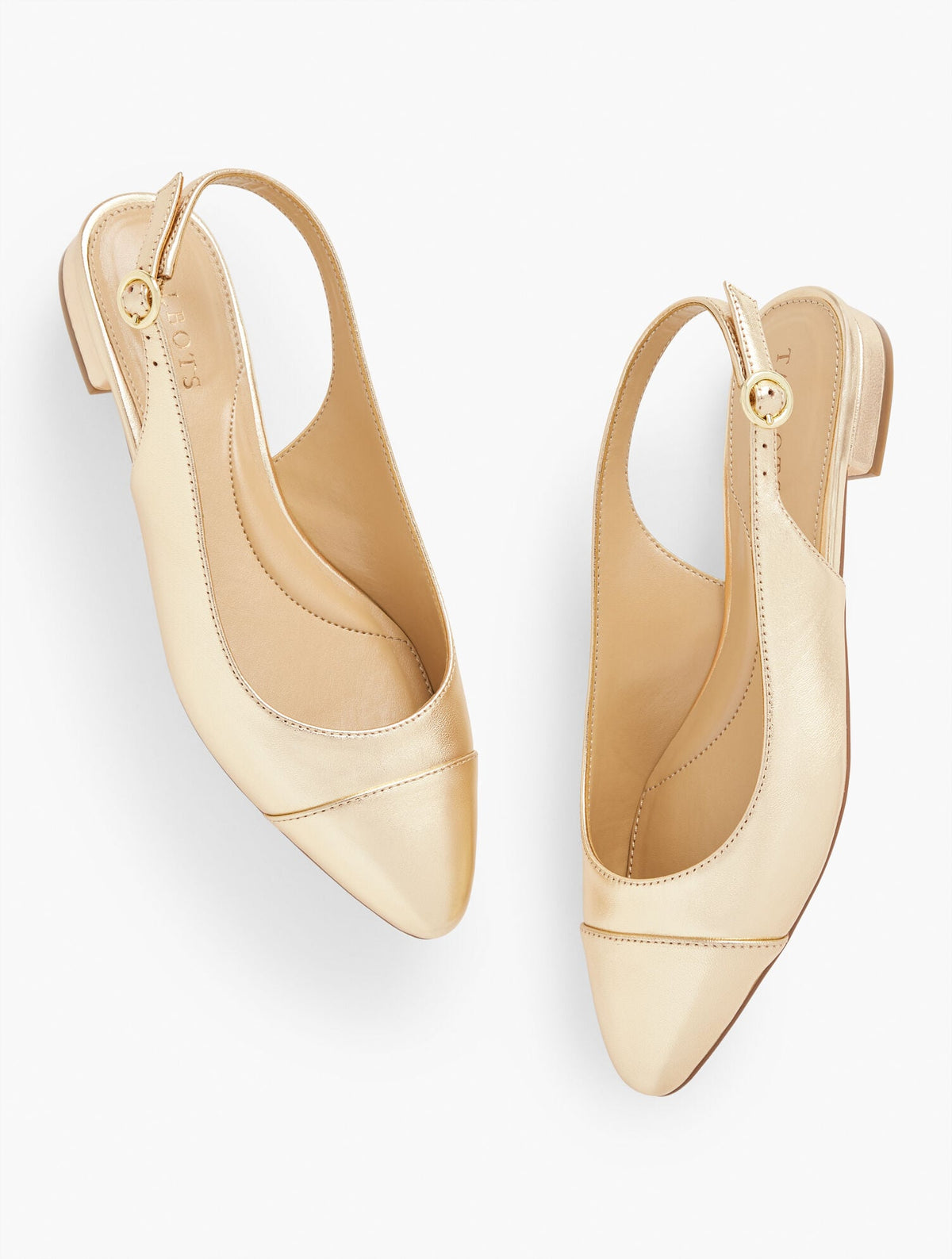 EDISON METALLIC LEATHER SLINGBACK FLATS
