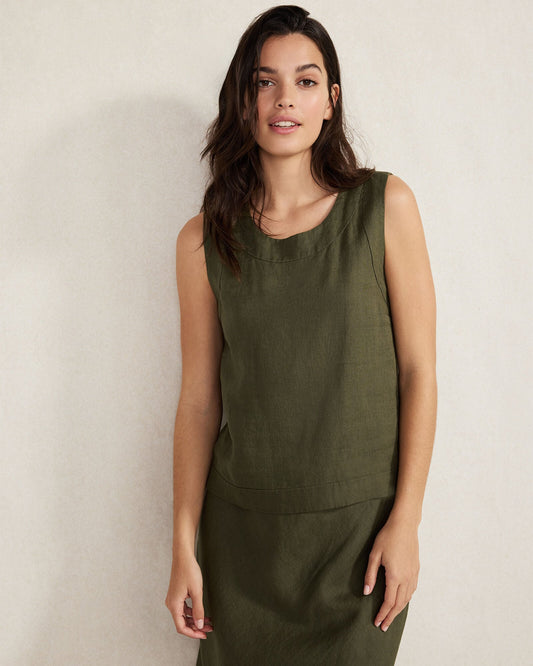 LINEN SLEEVELESS TOP