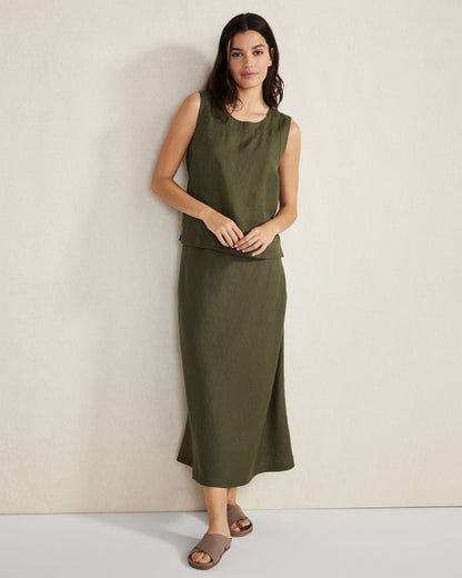 LINEN SLEEVELESS TOP