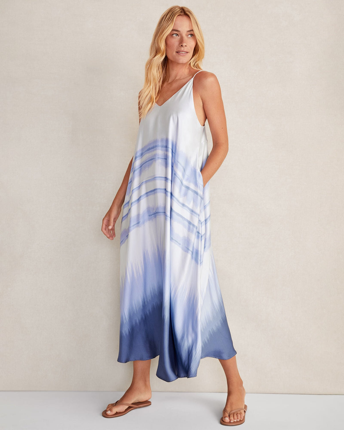 SILKY DIP DYE MAXI DRESS