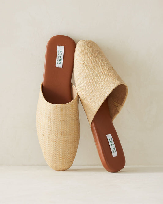 RAFFIA MULES