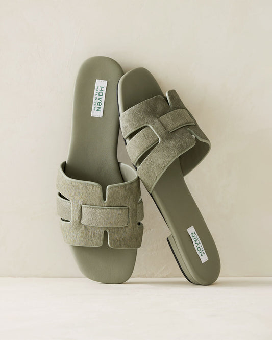 CALFHAIR WOVEN SANDALS