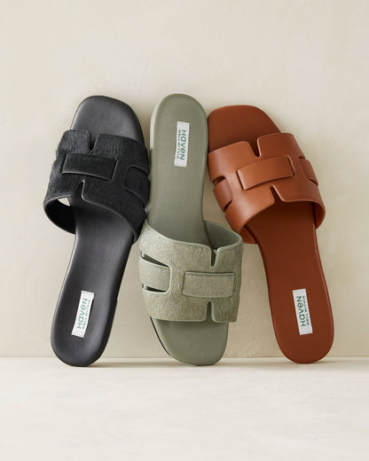 CALFHAIR WOVEN SANDALS