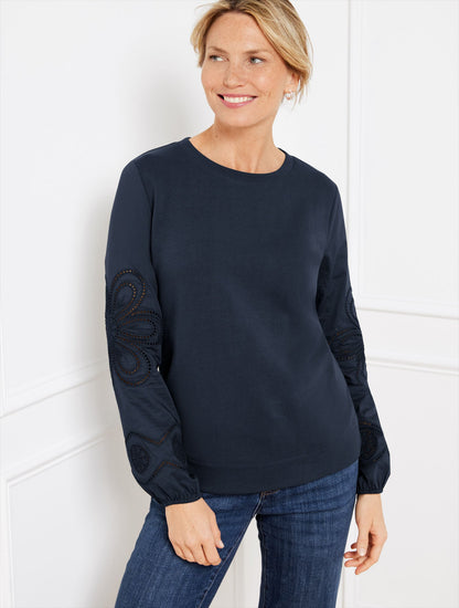 EMBROIDERED CREWNECK SWEATSHIRT