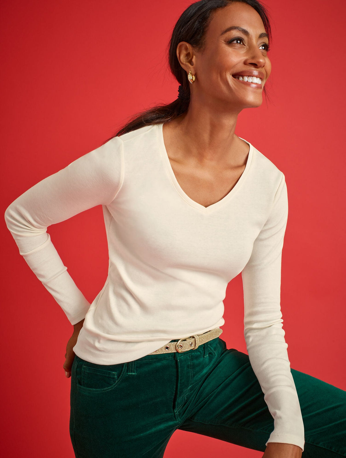 PIMA V-NECK TEE