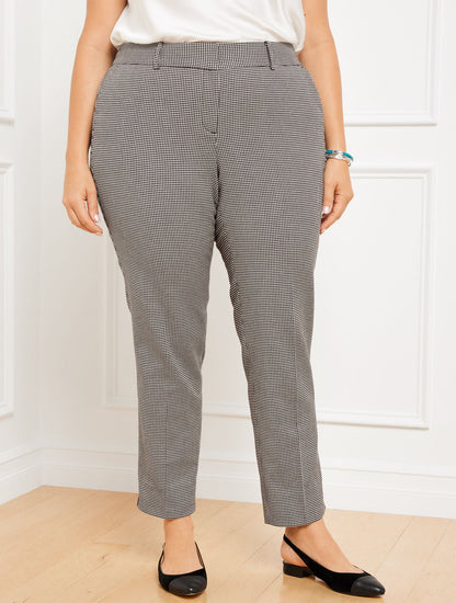 TALBOTS HAMPSHIRE STRAIGHT ANKLE PANTS - HARVEST HOUNDSTOOTH