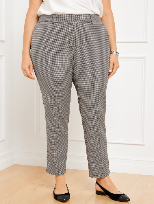 TALBOTS HAMPSHIRE STRAIGHT ANKLE PANTS - HARVEST HOUNDSTOOTH