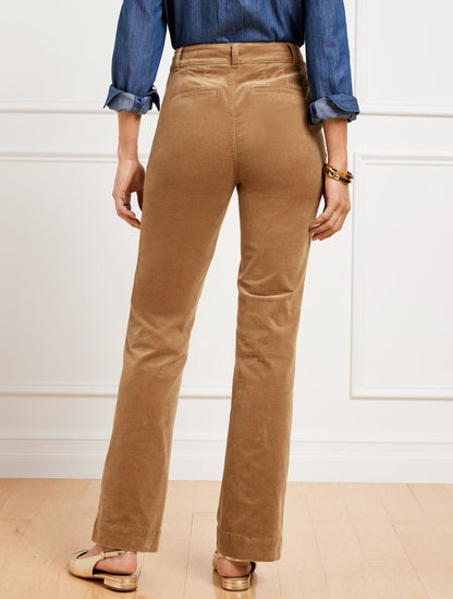 STRETCH CORDUROY FLARE LEG PANTS