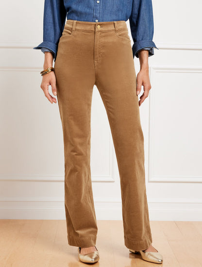 STRETCH CORDUROY FLARE LEG PANTS