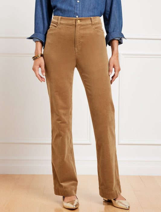 STRETCH CORDUROY FLARE LEG PANTS