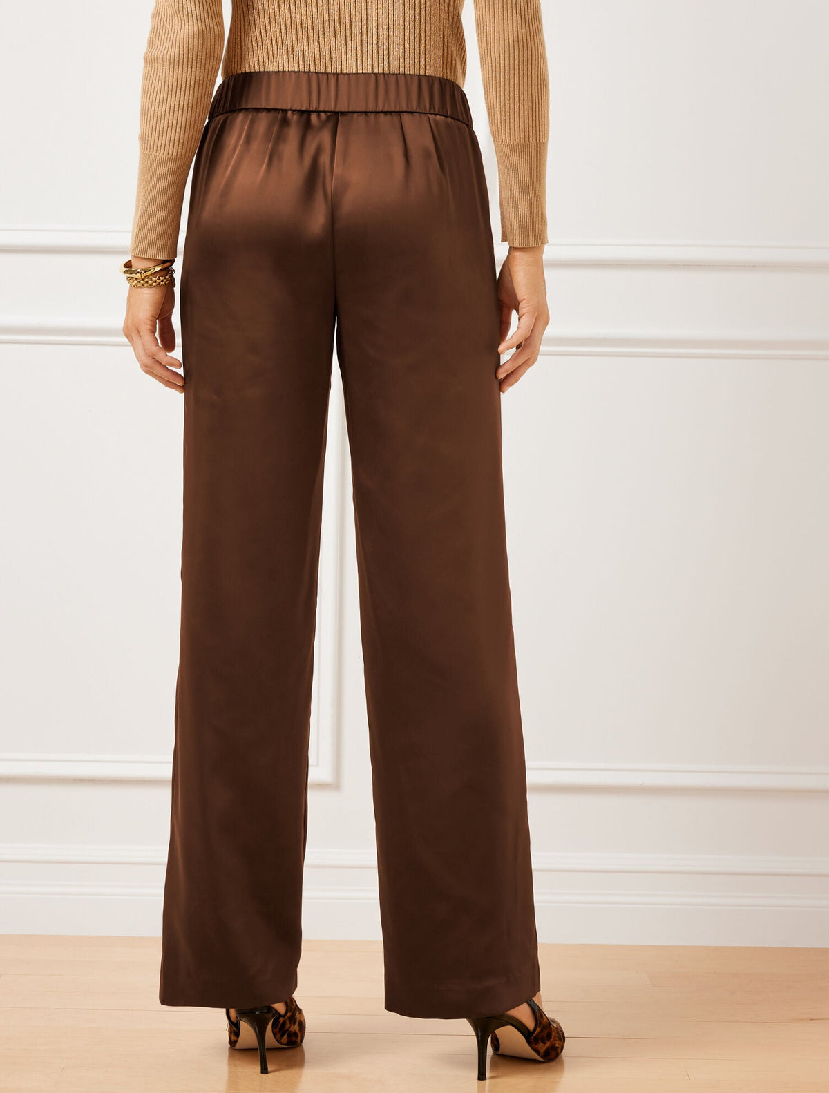 SATIN WIDE LEG PANTS