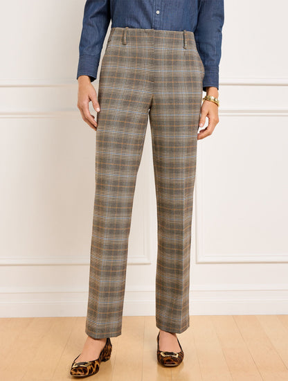 TALBOTS SOUTHAMPTON STRAIGHT LEG PANTS - GLEN PLAID