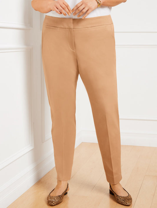 PLUS EXCLUSIVE TALBOTS CHATHAM COTTON BI-STRETCH SLIM ANKLE PANTS