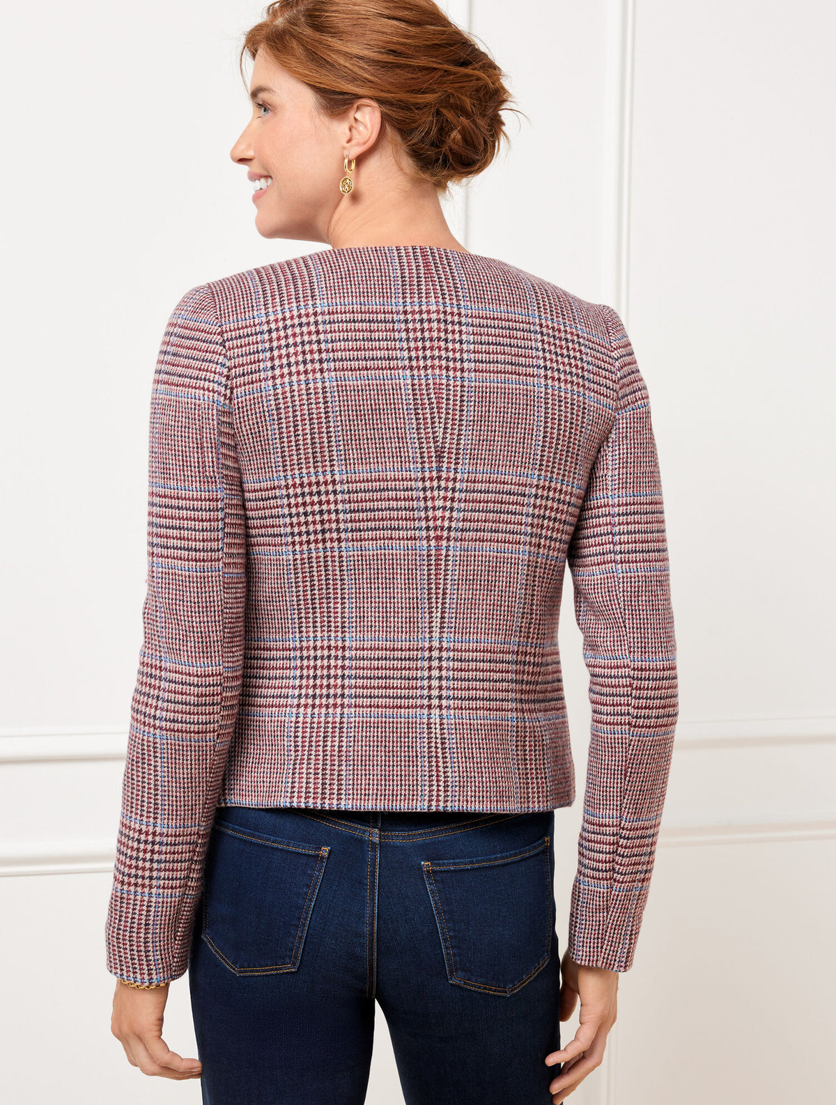 SHETLAND CROP JACKET - AUTUMN PLAID